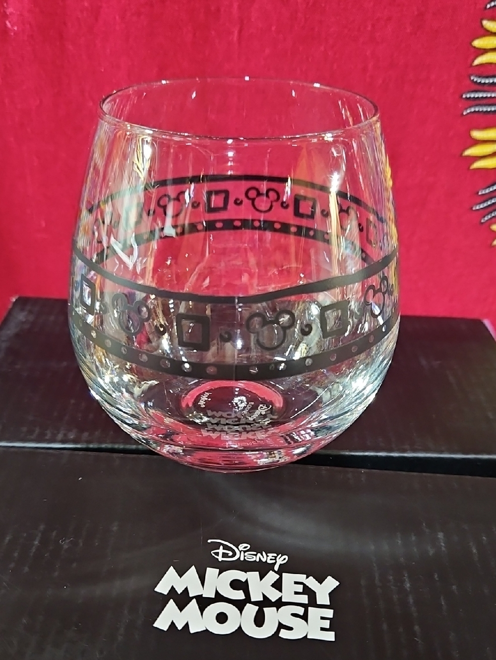 NIB Disney x JoyJolt Mickey Mouse Geo Picnic Stemless Wine Glasses, #2